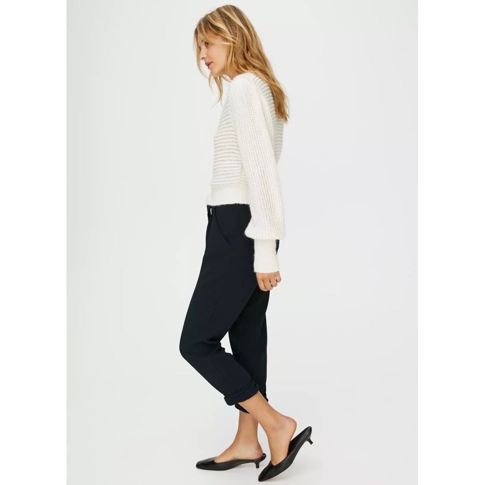 Aritzia Wilfred Allant Pant Black Cropped Dress Pants Office Size 2 High Rise - Picture 3 of 14